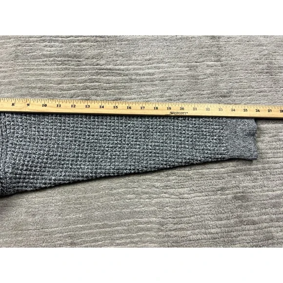 Time and Tru Sweater Womens Large Gray Long Sleeve Polyester Stretch Casual - Picture 6 of 13